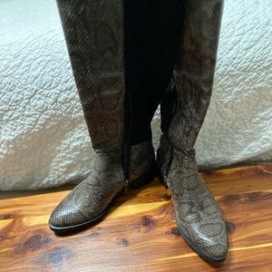 Snake Skin Tall Boots